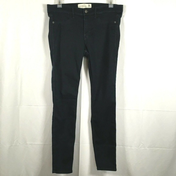 Abercrombie &‎ Fitch Jean Leggings Womens Sz 8R Dark Blue Stretch Skinny - Picture 1 of 9